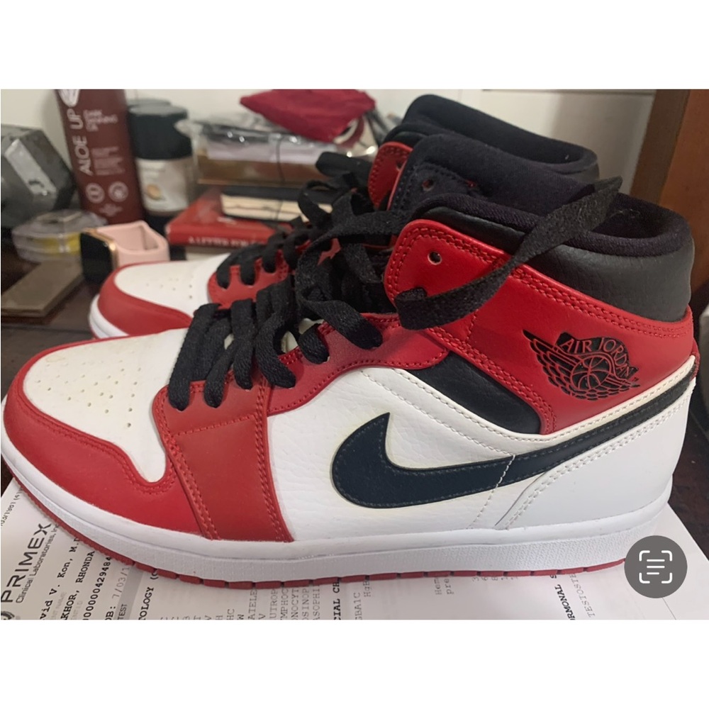 Jordan Women's Sneakers in Red, White, and Black size 9 Women’s